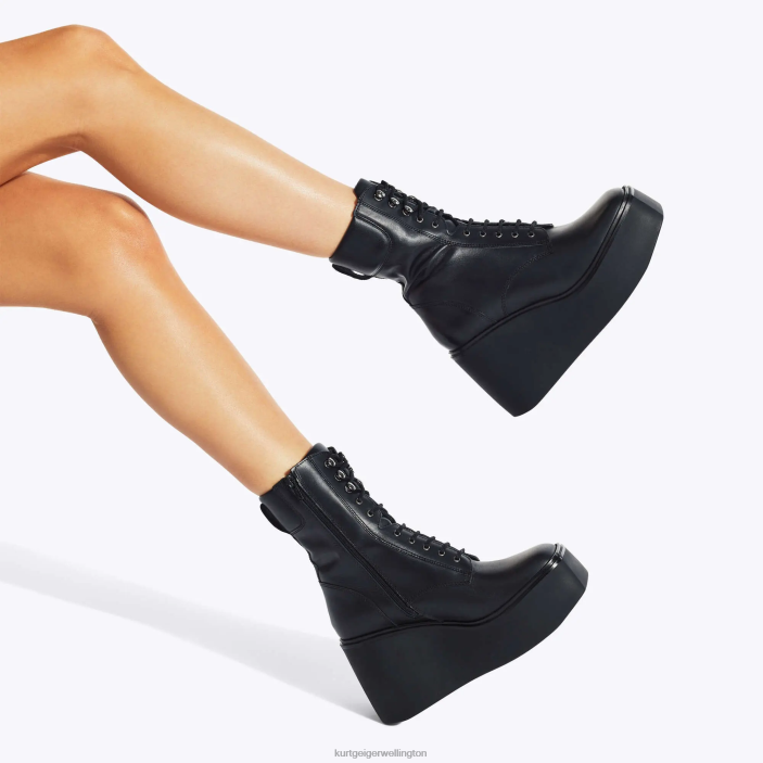 Kurt Geiger Boots - Kurt Geiger Black London Stately Lace Up Boot PZ2X662