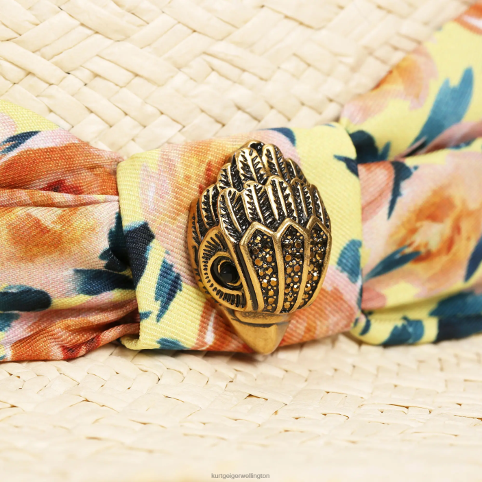 Kurt Geiger NZ - Kurt Geiger Beige Combination London Straw Band Fedora Hat PZ2X460