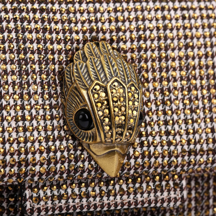 Kurt Geiger NZ - Kurt Geiger Beige London Houndstooth Fabric Mini Kensington PZ2X74