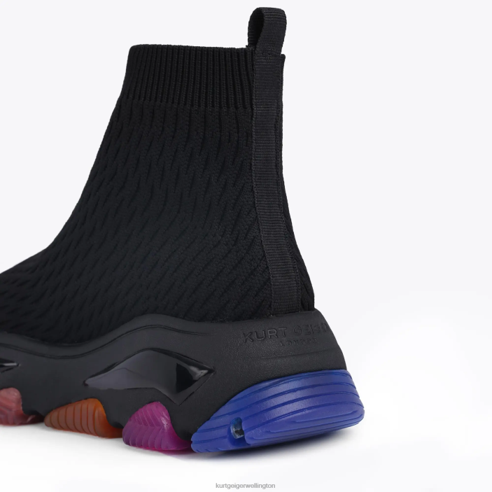 Kurt Geiger NZ - Kurt Geiger Black Combination London Lettie Knit Sock PZ2X167