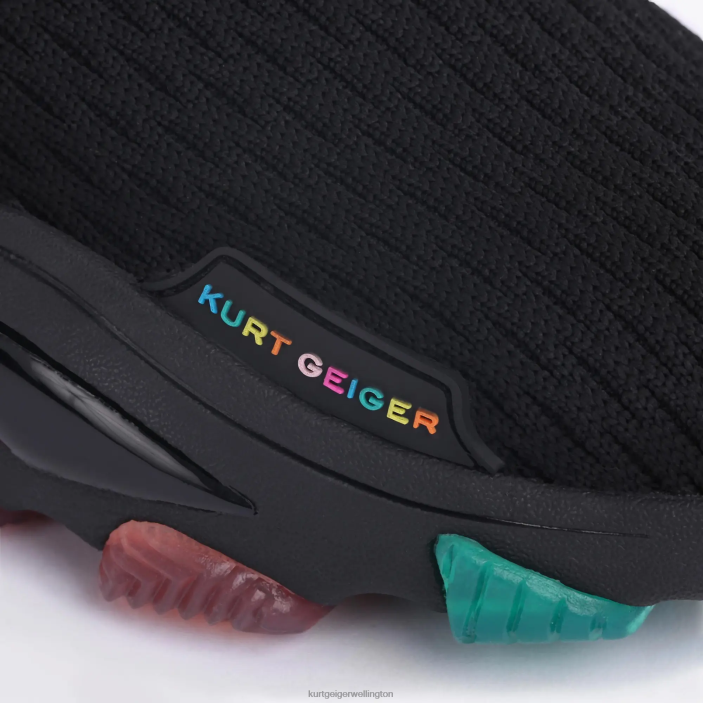 Kurt Geiger NZ - Kurt Geiger Black Combination London Lettie Knit Sock PZ2X167