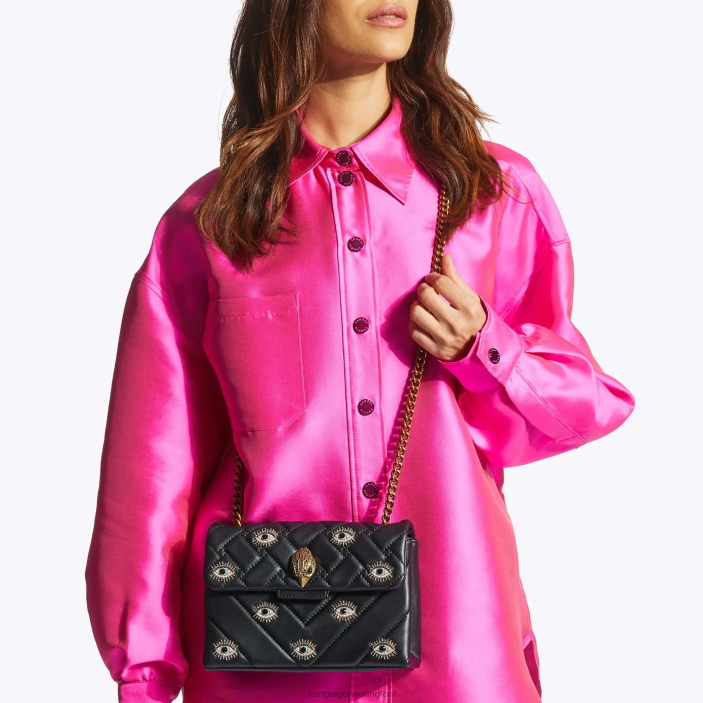 Kurt Geiger NZ - Kurt Geiger Black Combination London Medium Kensington Bag Eye PZ2X80