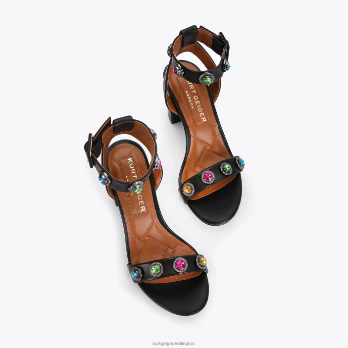 Kurt Geiger NZ - Kurt Geiger Black Combination London Octavia Block Sandal PZ2X381