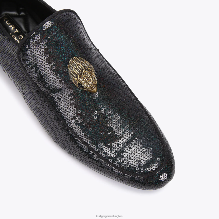 Kurt Geiger NZ - Kurt Geiger Black Green London Hugh Eagle Sequin PZ2X633