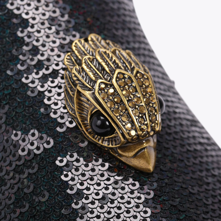 Kurt Geiger NZ - Kurt Geiger Black Green London Hugh Eagle Sequin PZ2X633