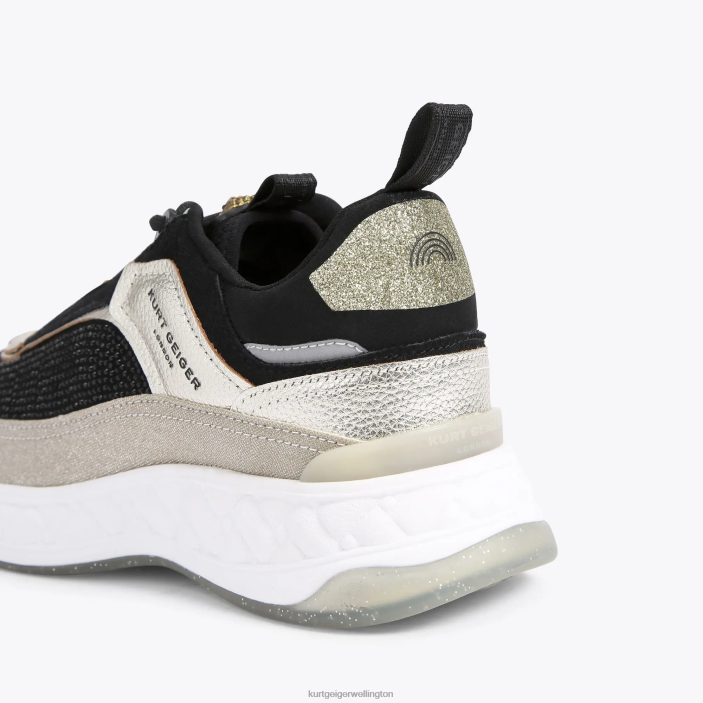 Kurt Geiger NZ - Kurt Geiger Black Grey London Kensington Sneaker PZ2X296