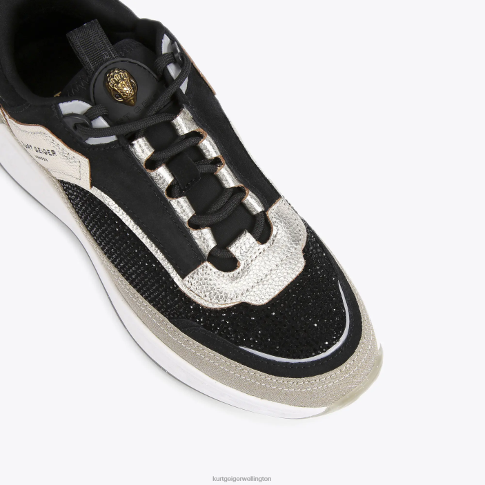 Kurt Geiger NZ - Kurt Geiger Black Grey London Kensington Sneaker PZ2X296
