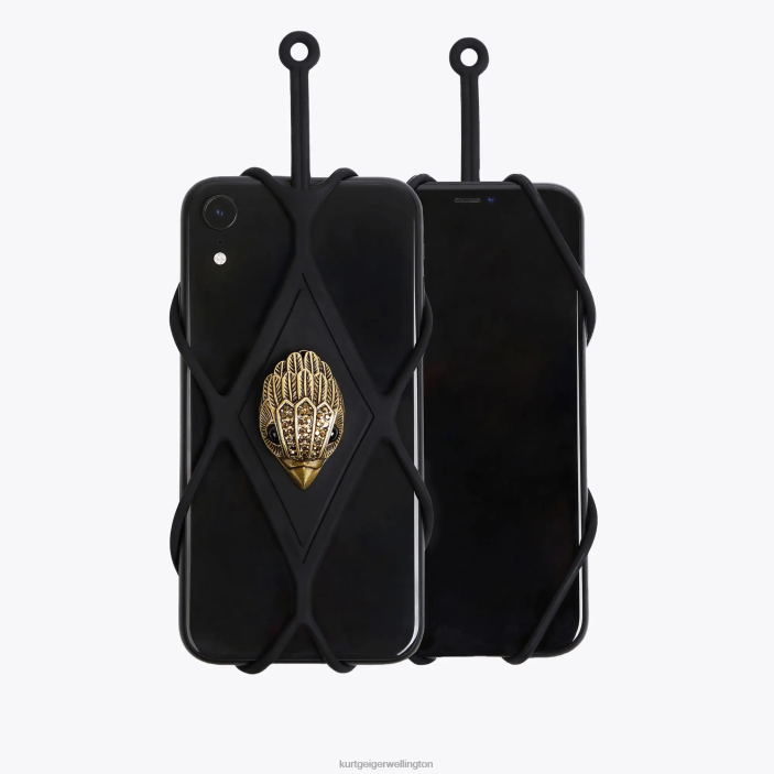 Kurt Geiger NZ - Kurt Geiger Black London Eagle Phone Holder PZ2X581