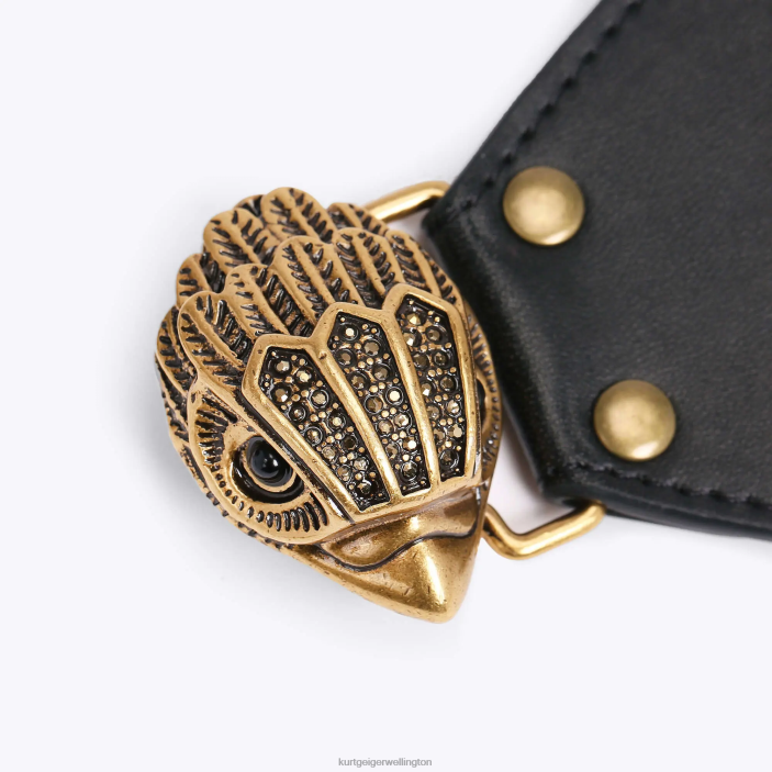 Kurt Geiger NZ - Kurt Geiger Black London Eagle Stretch 65 Belt PZ2X567