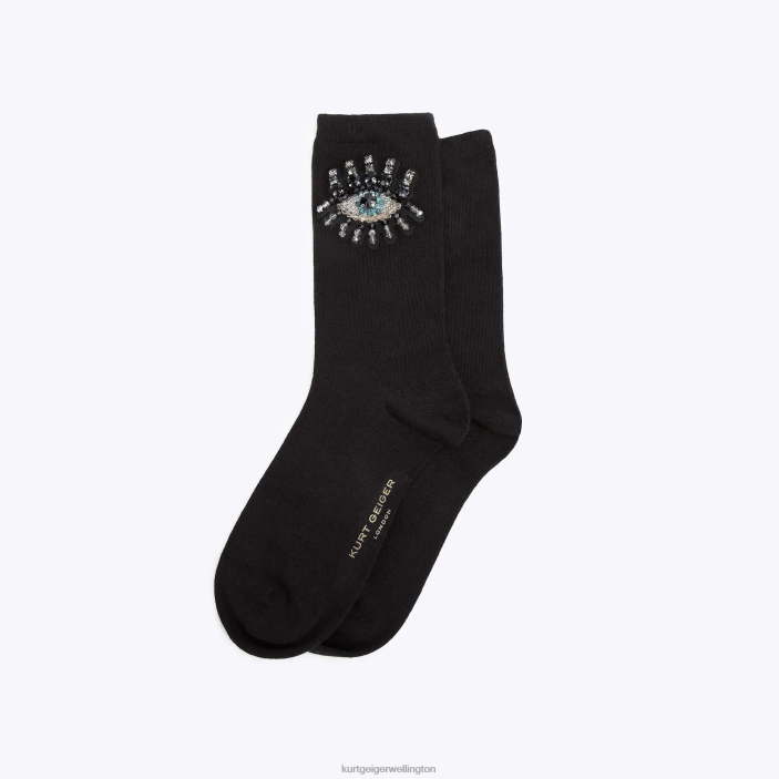 Kurt Geiger NZ - Kurt Geiger Black London Evil Eye Sock PZ2X575