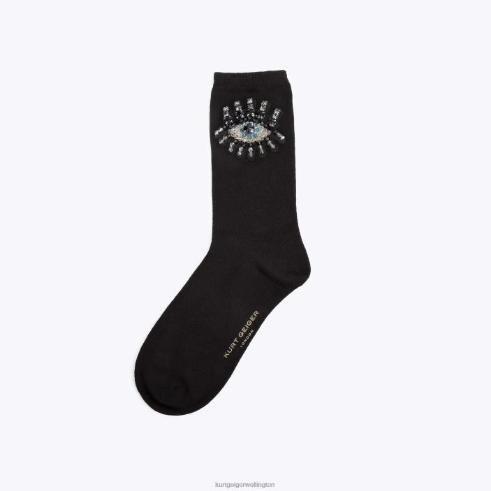 Kurt Geiger NZ - Kurt Geiger Black London Evil Eye Sock PZ2X575