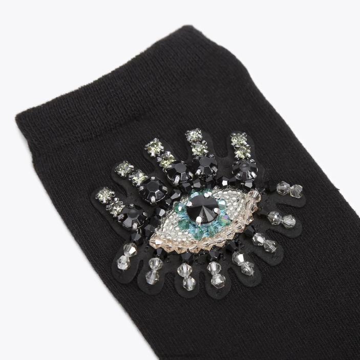 Kurt Geiger NZ - Kurt Geiger Black London Evil Eye Sock PZ2X575