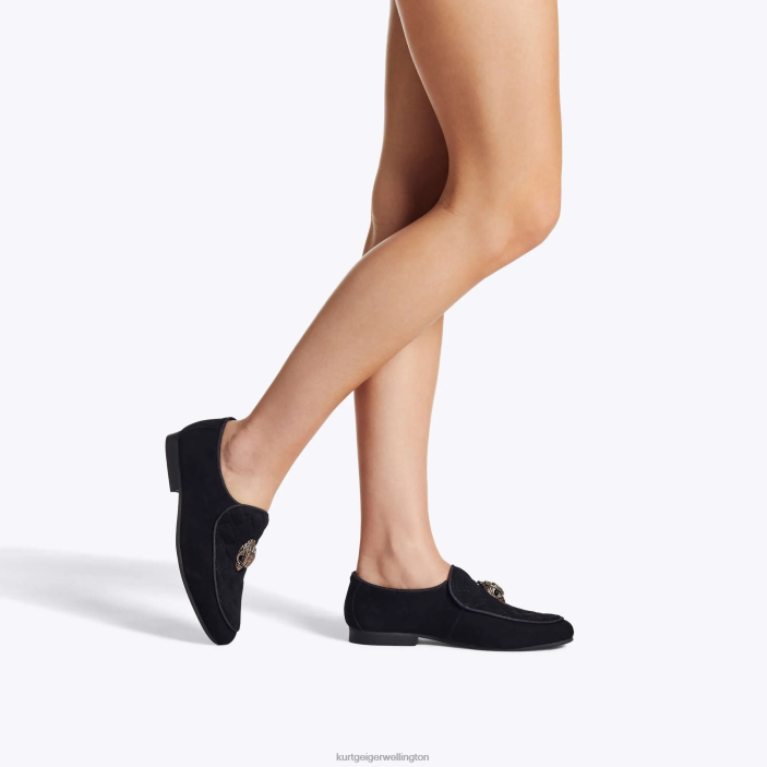 Kurt Geiger NZ - Kurt Geiger Black London Holly Eagle Loafer PZ2X357