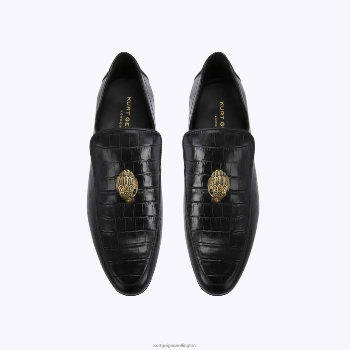 Kurt Geiger NZ - Kurt Geiger Black London Hugh Eagle Croc PZ2X627