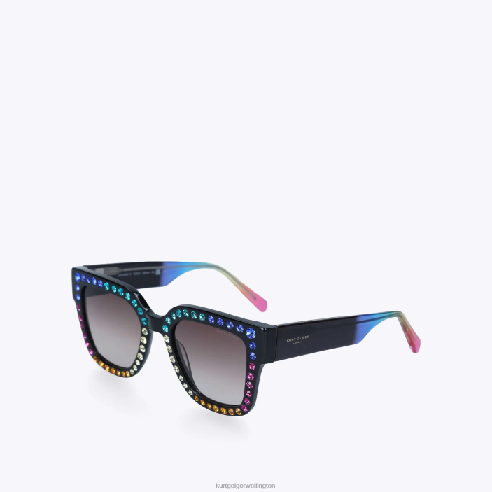 Kurt Geiger NZ - Kurt Geiger Black London Jewel Rainbow Sunglasses PZ2X216