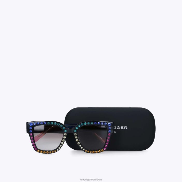 Kurt Geiger NZ - Kurt Geiger Black London Jewel Rainbow Sunglasses PZ2X216