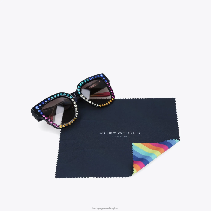 Kurt Geiger NZ - Kurt Geiger Black London Jewel Rainbow Sunglasses PZ2X216