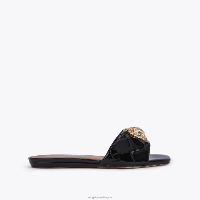 Kurt Geiger NZ - Kurt Geiger Black London Kensington Flat Sandal PZ2X352