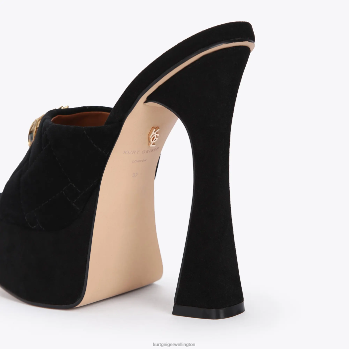 Kurt Geiger NZ - Kurt Geiger Black London Kensington Platform Mule PZ2X674
