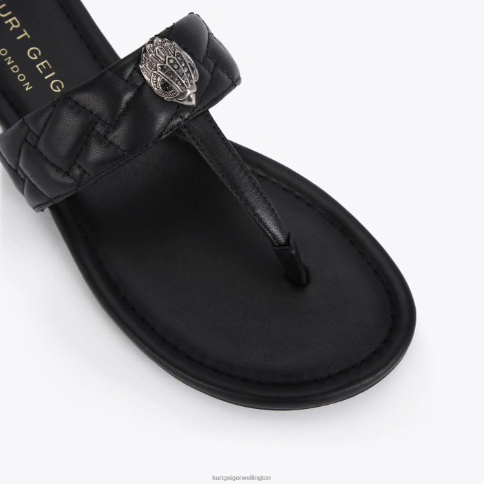 Kurt Geiger NZ - Kurt Geiger Black London Kensington T-Bar Sandal PZ2X451
