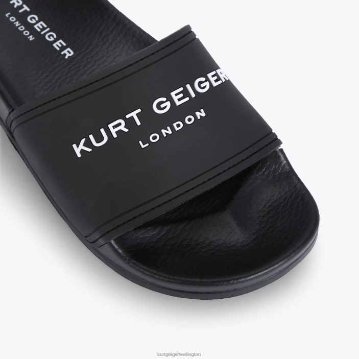 Kurt Geiger NZ - Kurt Geiger Black London Kgl Pool Slider PZ2X454