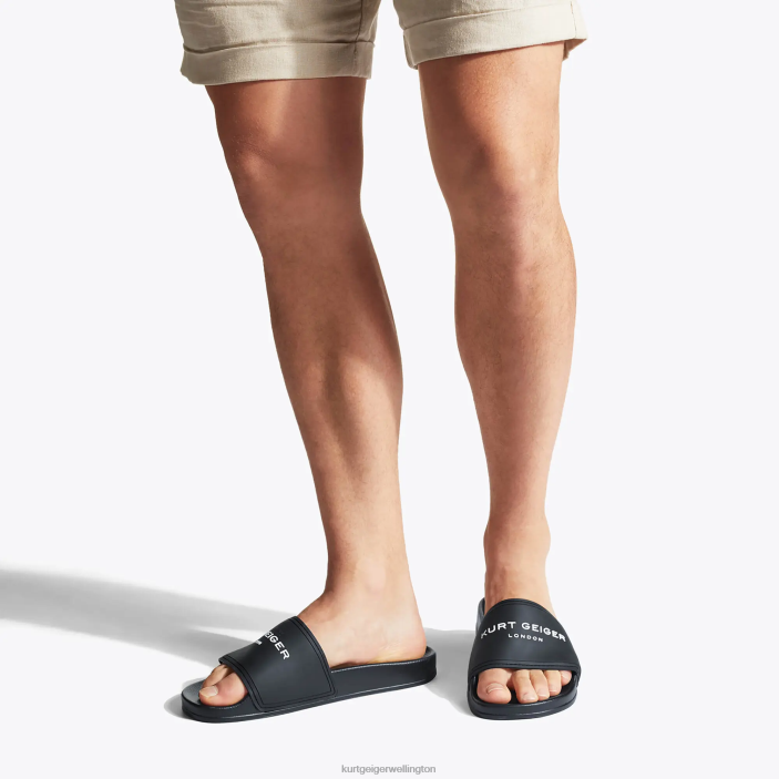 Kurt Geiger NZ - Kurt Geiger Black London Kgl Pool Slider PZ2X493