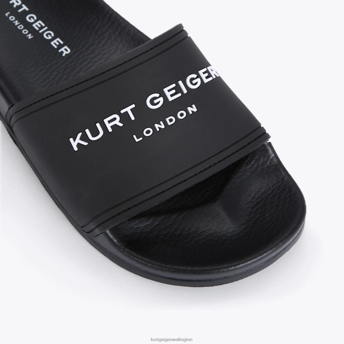 Kurt Geiger NZ - Kurt Geiger Black London Kgl Pool Slider PZ2X493