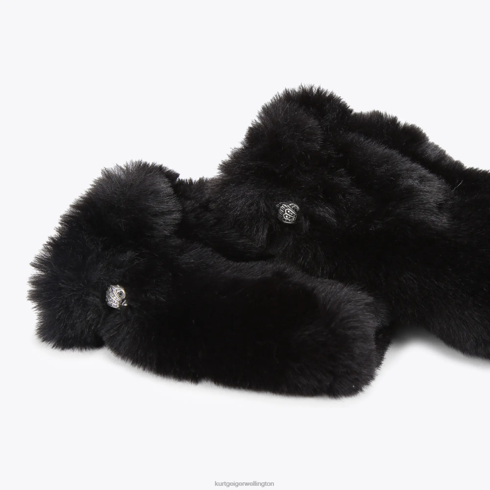 Kurt Geiger NZ - Kurt Geiger Black London Poppy Fingerless Gloves PZ2X508