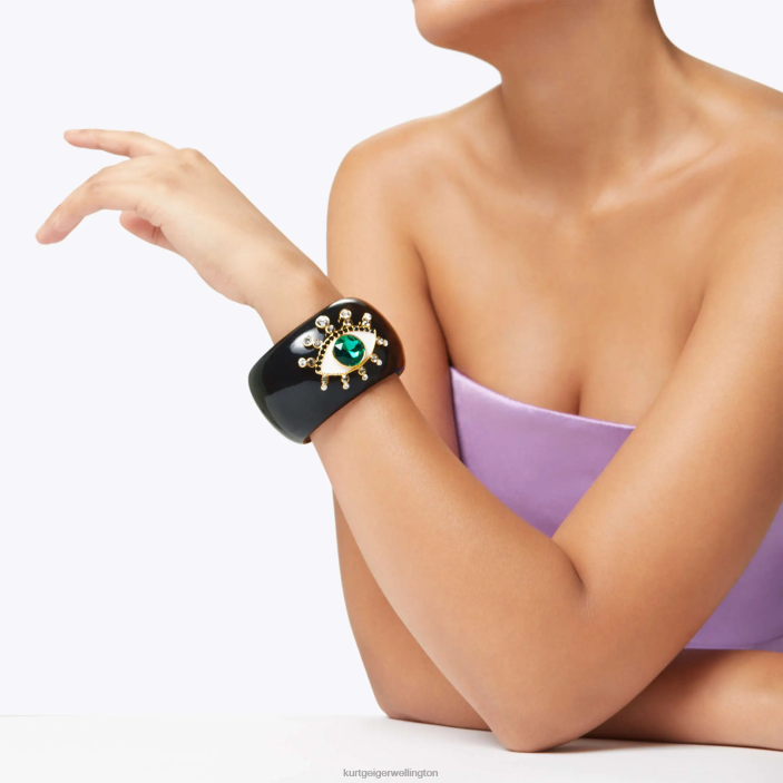 Kurt Geiger NZ - Kurt Geiger Black London Resin Evil Eye Bangle PZ2X579