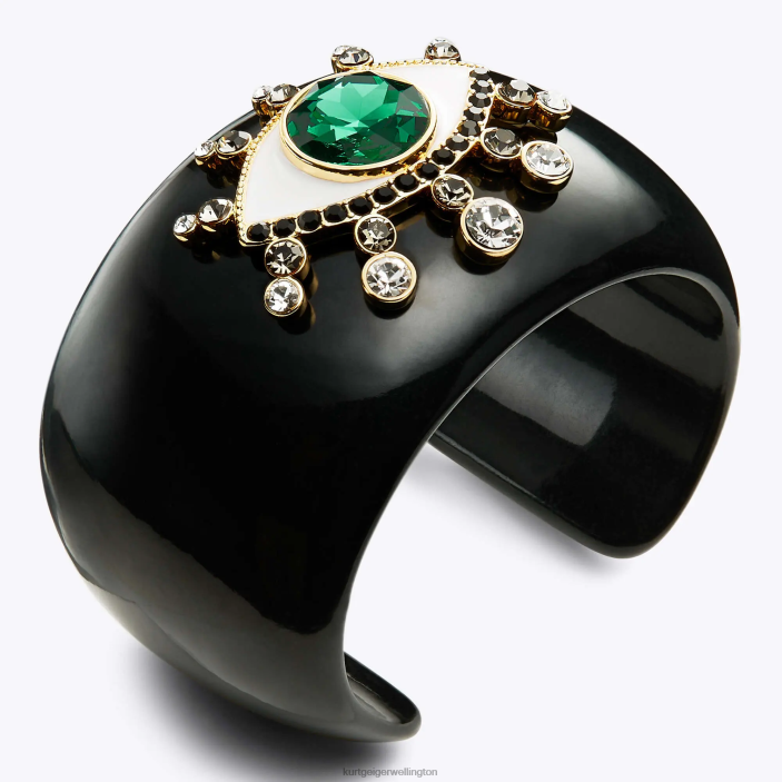 Kurt Geiger NZ - Kurt Geiger Black London Resin Evil Eye Bangle PZ2X579