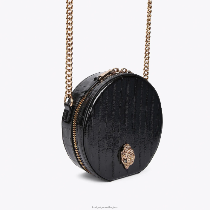 Kurt Geiger NZ - Kurt Geiger Black London Round Small Shoreditch Bag PZ2X136