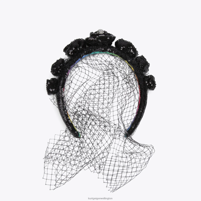 Kurt Geiger NZ - Kurt Geiger Black London Sequins Headband PZ2X518