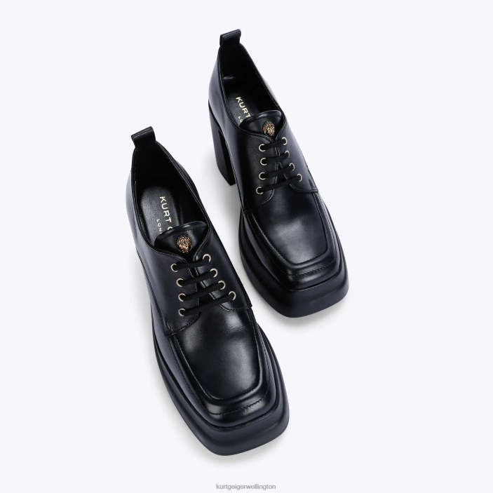 Kurt Geiger NZ - Kurt Geiger Black London Stomp Heeled Lace Up PZ2X404