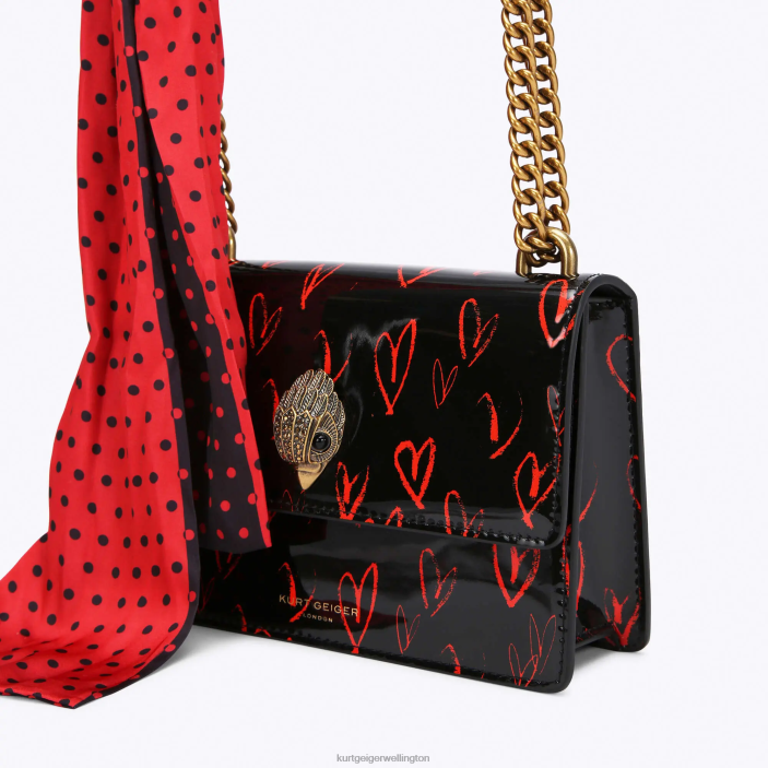 Kurt Geiger NZ - Kurt Geiger Black Red London Shoreditch Small Cross Body PZ2X116