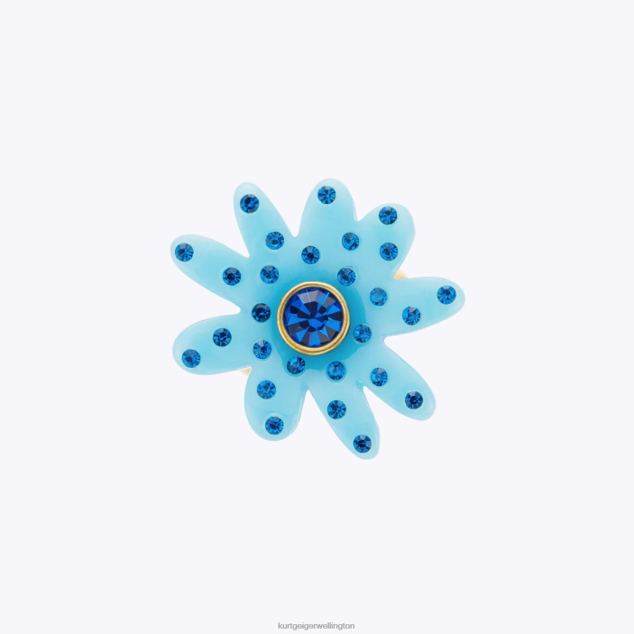 Kurt Geiger NZ - Kurt Geiger Blue London Daisy Crystal Ring PZ2X530