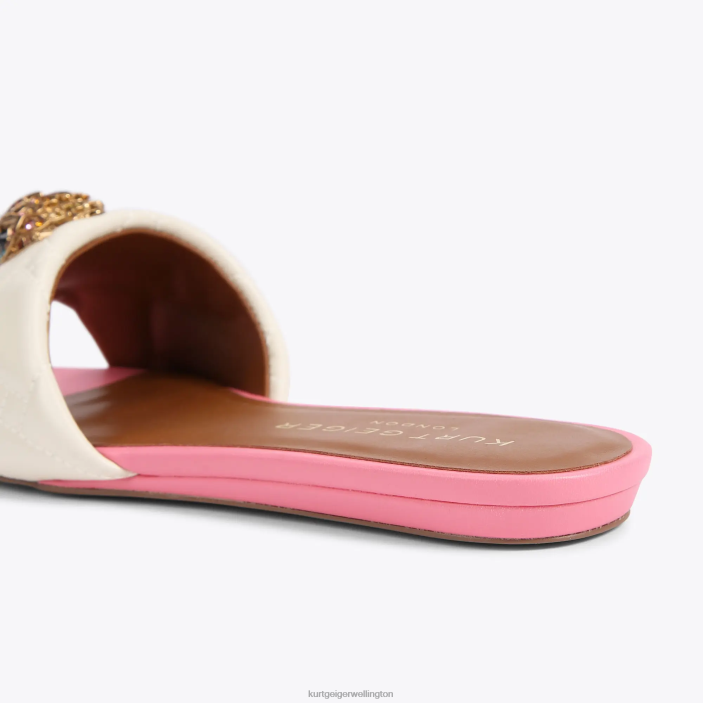 Kurt Geiger NZ - Kurt Geiger Bone Combination London Kensington Flat Sandal PZ2X348