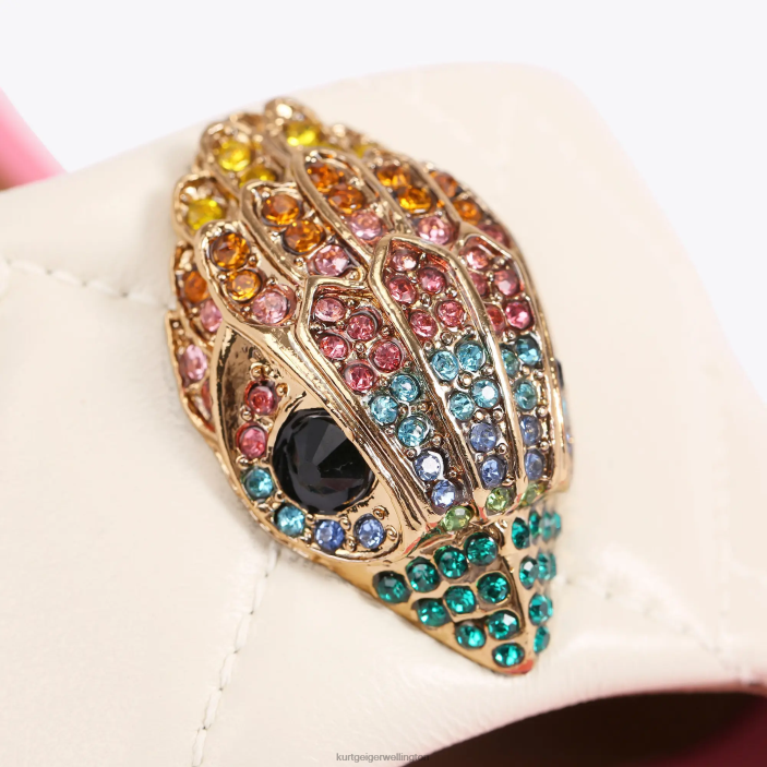 Kurt Geiger NZ - Kurt Geiger Bone Combination London Kensington Flat Sandal PZ2X348