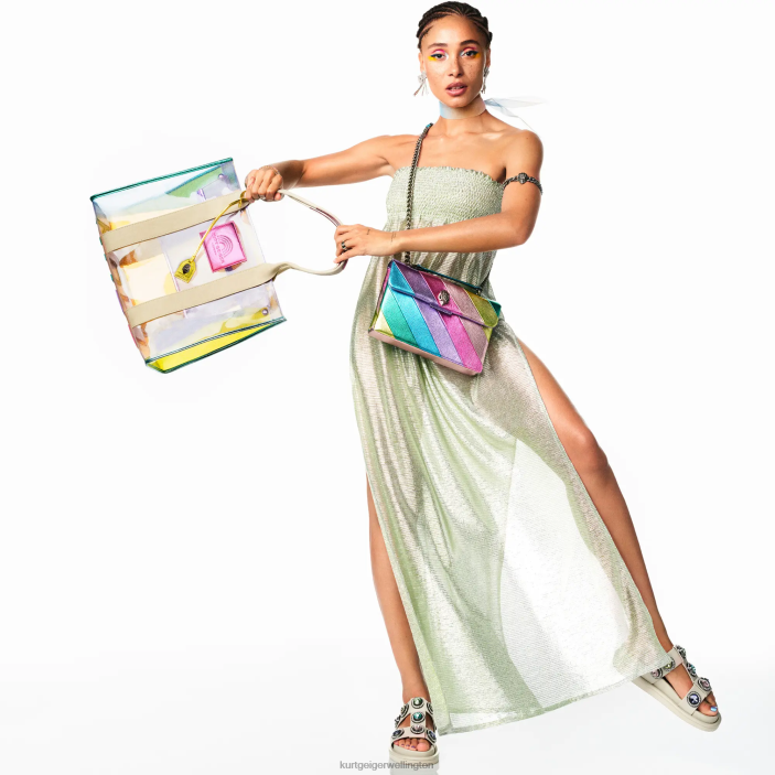 Kurt Geiger NZ - Kurt Geiger Bone Combination London Orson Crystal Sandal PZ2X428