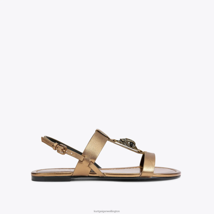 Kurt Geiger NZ - Kurt Geiger Bronze London Hampton Flat Sandal PZ2X430