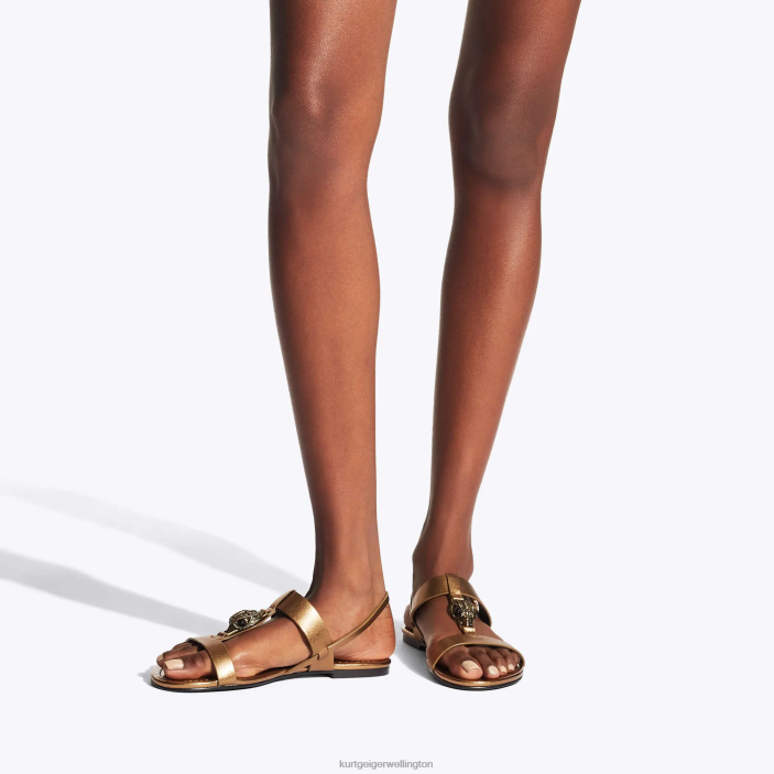Kurt Geiger NZ - Kurt Geiger Bronze London Hampton Flat Sandal PZ2X430