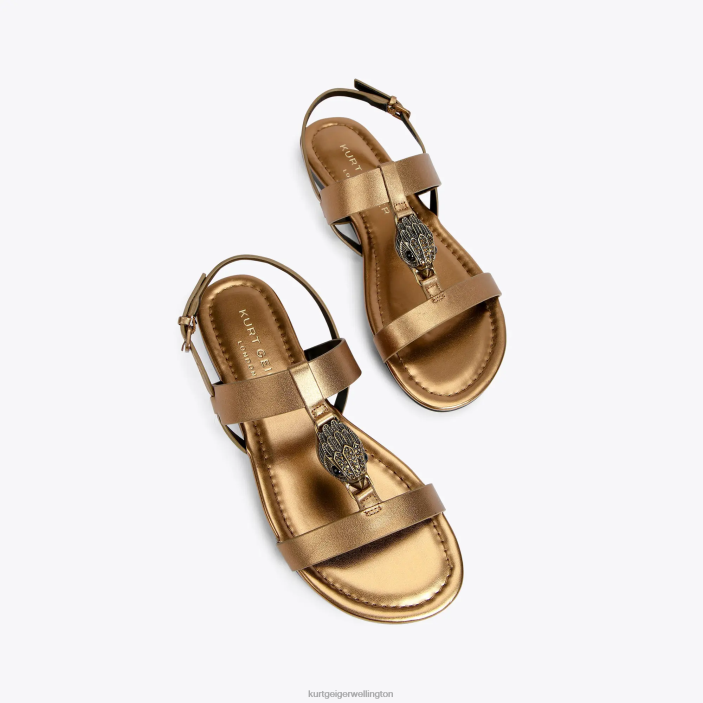 Kurt Geiger NZ - Kurt Geiger Bronze London Hampton Flat Sandal PZ2X430