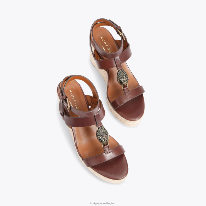 Kurt Geiger NZ - Kurt Geiger Brown London Hampton T Bar Espadrille PZ2X426