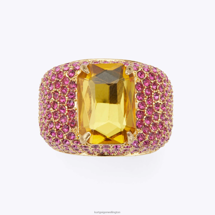 Kurt Geiger NZ - Kurt Geiger Fushia London Xl Crystal Pave Ring PZ2X526