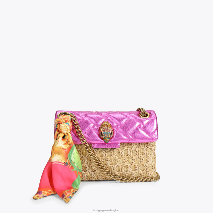 Kurt Geiger NZ - Kurt Geiger Gold Combination London Raffia Mini Kensington PZ2X89