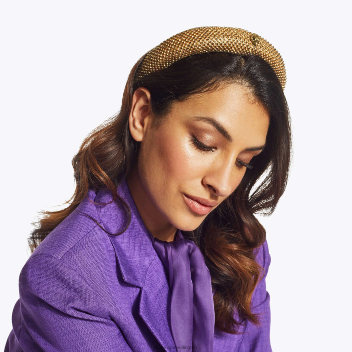 Kurt Geiger NZ - Kurt Geiger Gold London Crystal Headband PZ2X515