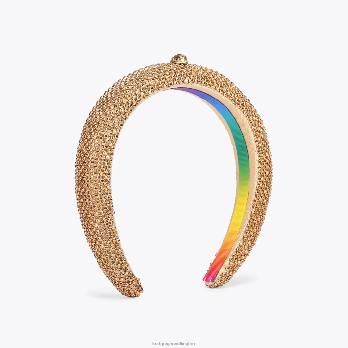 Kurt Geiger NZ - Kurt Geiger Gold London Crystal Headband PZ2X515