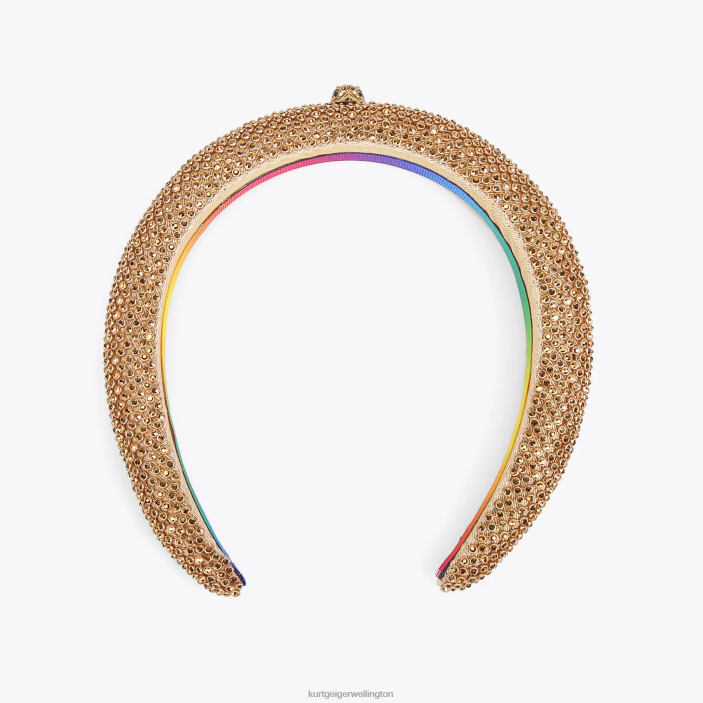 Kurt Geiger NZ - Kurt Geiger Gold London Crystal Headband PZ2X515