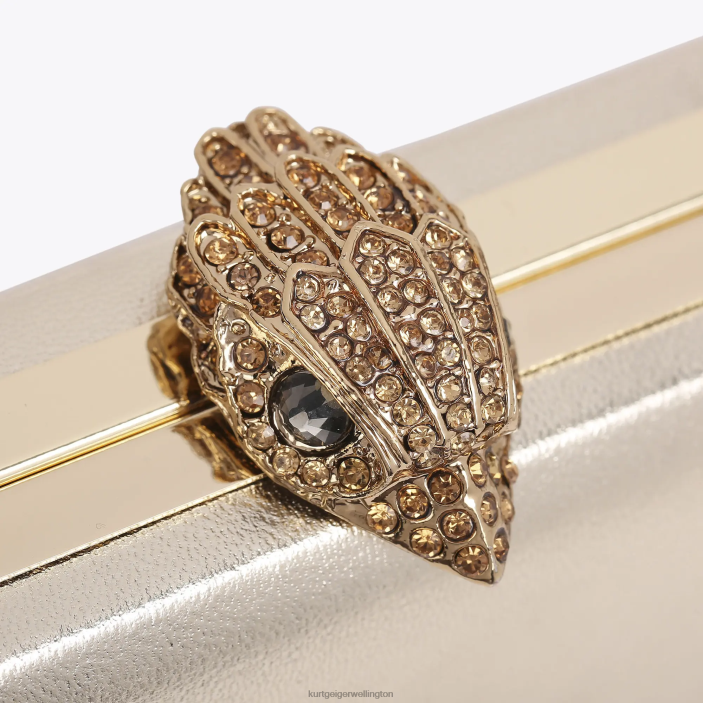 Kurt Geiger NZ - Kurt Geiger Gold London Crystal Kensington Clutch PZ2X59