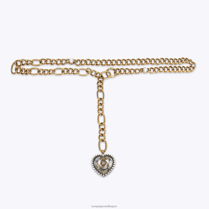 Kurt Geiger NZ - Kurt Geiger Gold London Eagle Heart Chain Belt PZ2X501