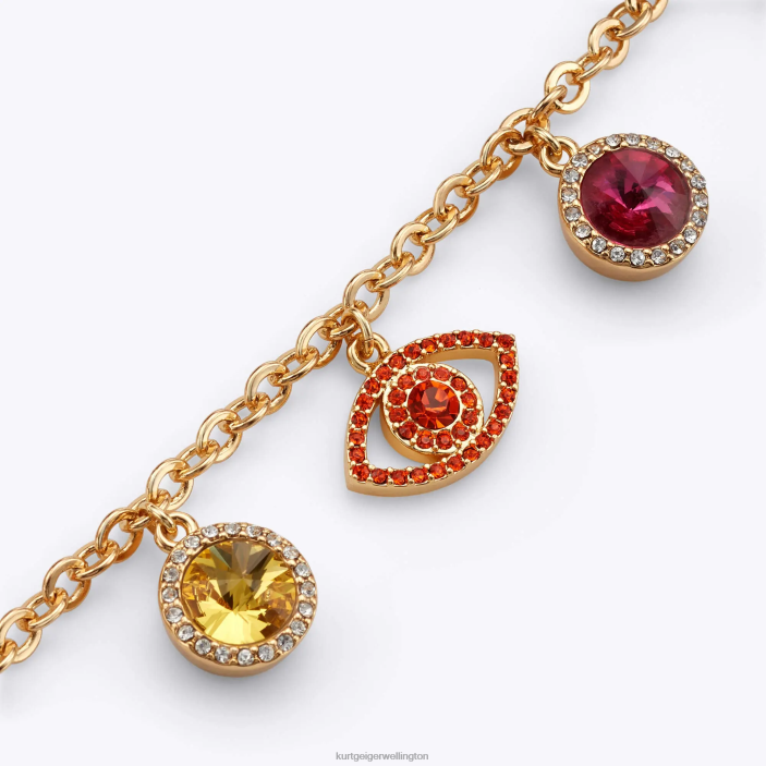 Kurt Geiger NZ - Kurt Geiger Gold London Evil Eye Crystal Bracelet PZ2X588